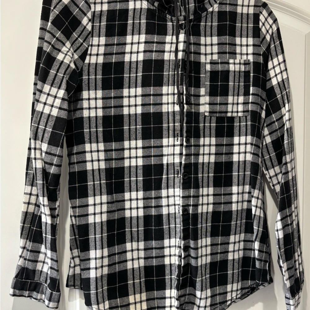 Black and White Plaid  Shirt